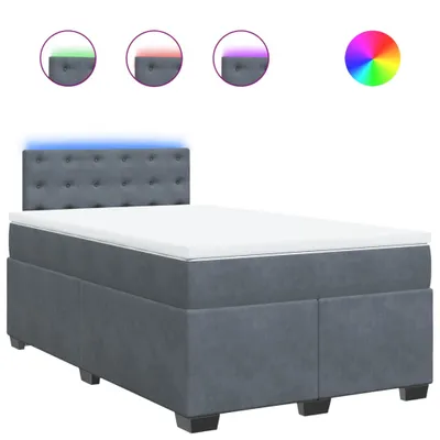 Obrázek produktu pro vidaXL Postel Boxspring s matrací Dark Grey 120x200 cm Velvet
