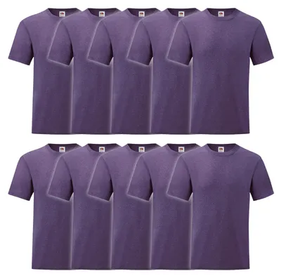 Produktbild von 10er Pack Fruit of the Loom Valueweight T-Shirt Farbe: violett meliert Größe: XL