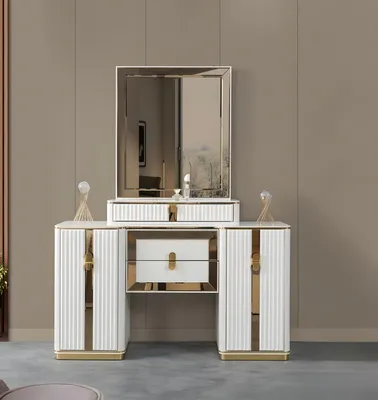 Image de Coiffeuse blanche Moderne Coiffeuse design Table pour femme