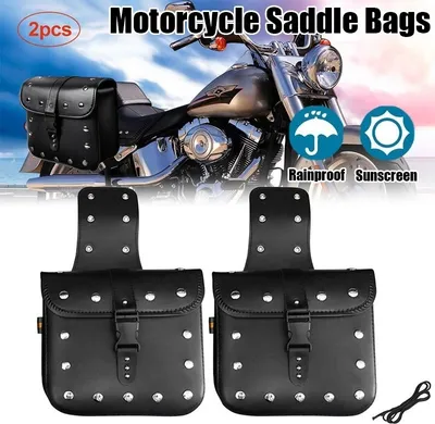 Produktbild von 1 Paar Motorrad Satteltaschen Kunstleder Motorrad Gepäckbox,