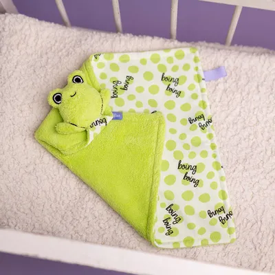 Produktbild von Milk&Moo Cacha Frog Schnuffeltuch für Baby, Schmusetuch, Kuscheldecke, Erstausstattung für neugeborene Junge & Mädchen, atmungsaktiv, weich, grün, ab 0 Monate