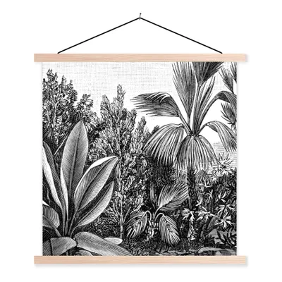 Produktbild von MuchoWow® Textilposter Pflanzen - Natur - Gestaltung - Illustration - Ernst Haeckel 60x60 cm mit holzfarbenen Rahmen - Wanddekoration