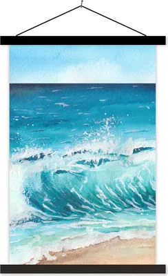 Produktbild von MuchoWow® Textilposter Meer - Golf - Strand 40x60 cm mit schwarzem Rahmen - Wanddekorationen