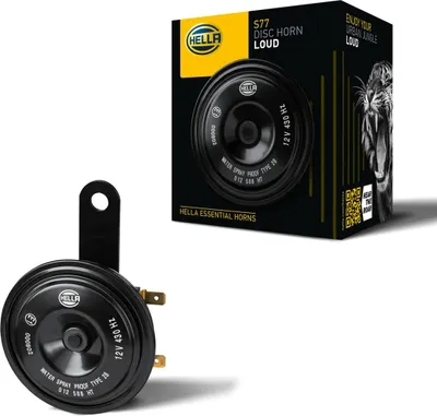 Produktbild von HELLA Horn S77-12V, elektrisch, 110dB, Frequenz 430Hz, schwarz, Menge: 1