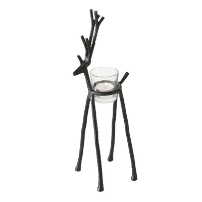 Obrázek produktu pro Stojánek na čajovou svíčku Sob 36cm černý, 8 x 13 x 36 cm