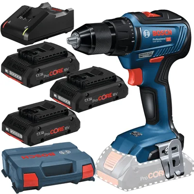 Produktbild von Bosch Akku-Bohrschrauber GSR 18V-55 3 x ProCORE 4,0 Ah inkl. Ladegerät