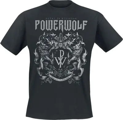 Produktbild von Powerwolf T-Shirt Herren Crest - Metal Is Religion - Heavyweight schwarz S