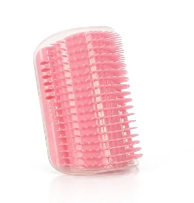 Image de Brosse de massage d'angle pour le toilettage des chats, brosse d'angle pour chats à hauteur réglable - CATGROOM Rose