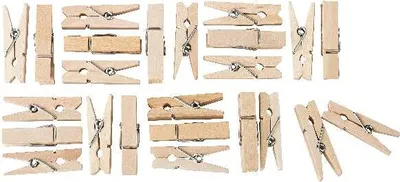 Produktbild von 48x itenga Holz Deko Klammern 3,5cm