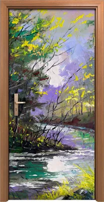 Produktbild von Türposter 90x200 cm Türaufkleber Türtapete Türfolie Klebefolie Herbst Landschaft mit Wald