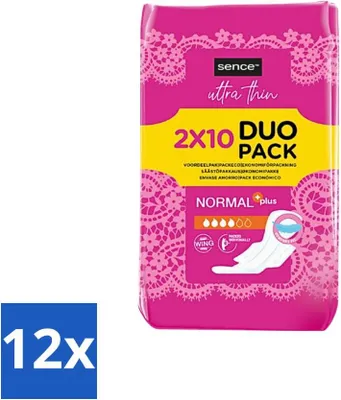 Produktbild von Sence - Normal - Damenbinden - Ohne Flügel - 2 x 10 Damenbinden - Vorteilspack - 12 Stücke