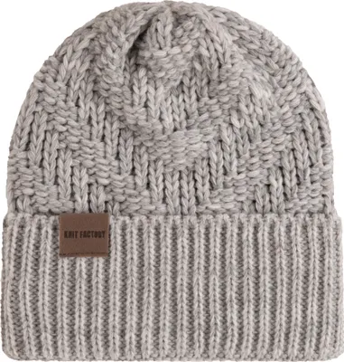 Produktbild von Knit Factory Sally Mütze - Grau/Beige - One Size