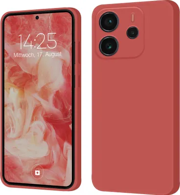 Produktbild von Hülle für Xiaomi Redmi Note 14 Case Cover Bumper Silikon Softgrip Schutzhülle Farbe: Rot