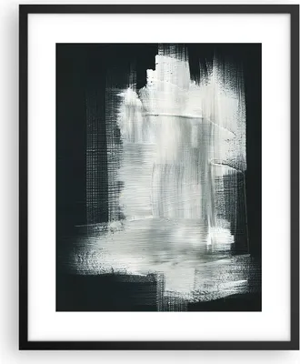 Produktbild von Gerahmtes Poster - Schwarzer Rahmen - Abstraktion Schwarz Weiß - 40x50 cm - Wand Bild - Wanddeko - Wandbilder - Wandposter - Bilderrahmen - Bilder - Kunstdruck - Wandbild - P2BPA40x50-4173