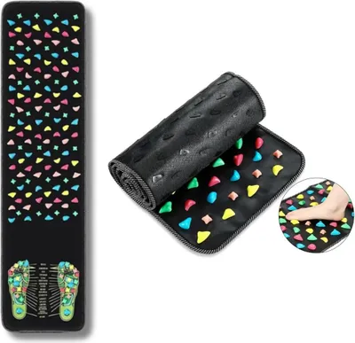 Image de TAPIS DE MASSAGE POUR LES PIEDS ANTIDÉRAPANTE AVEC POUSSES POUR EXERCICES avec cailloux XXL 140*35 cm