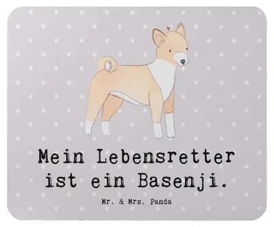 Produktbild von Mr. & Mrs. Panda Mouse Pad Basenji Lebensretter - Grau Pastell - Geschenk, Kongo-Terrier, mauspad laptop, pc, mousematte, Mousepad