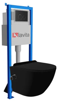Produktbild von LAVITA WC-Set SALTO BLACK LAV 101 LAV 200.4.4 spülrandlos Schwarz