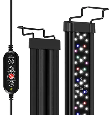 Produktbild von ISOISL Wasserdicht Farbige LED-Aquarienlampe mit Halterung und Zeitschaltuhr, dekorative Beleuchtung, 36 W