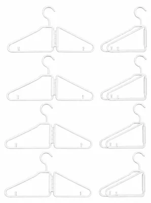 Produktbild von 8 zusammenklappbare Kleiderbügel aus Kunststoff, ideal für den Hausgebrauch und für Reisen