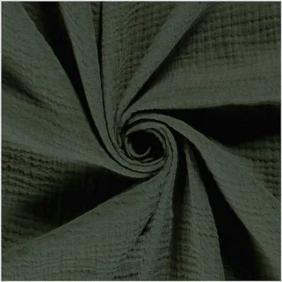 50x130cm Musselin Stoff uni Oeko-Tex zertifiziert Meterware Mulltuch Baumwolle khaki | grau