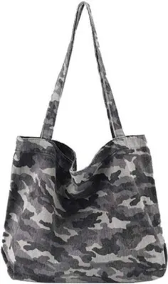 Immagine prodotto di Borsa della spesa da donna in tela con motivo mimetico grigio