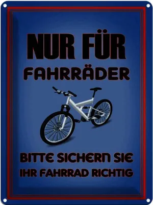 Produktbild von vianmo Blechschild 40x30 cm Parken nur Vorsicht für Fahrräder sicher sie ihr Warnschild Hinweisschild Sicherheit