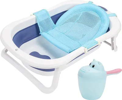 Immagine prodotto di Fiqops vaschetta da bagno per bambini Vaschetta da bagno per bambini con piedini Antiscivolo Pieghevole per il bagnetto