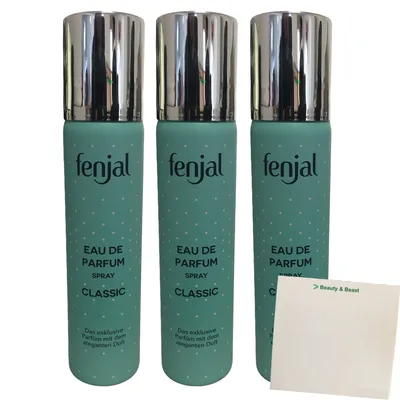 Produktbild von Fenjal Eau de Parfum Spray Classic 3er Pack (3x75ml Dose) + usy Block
