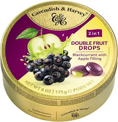 Produktbild von Cavendish & Harvey Double Fruit Drops Blackcurrant with Apple Filling 175g