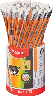 Image de Maped  851759FC Crayon Maped BLACK'PEPS, avec gomme, étui de 72 crayons