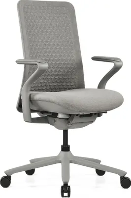 Produktbild von hjh OFFICE High End Bürostuhl VERVIO Ergonomischer Schreibtischstuhl mit Armlehnen Stoff / Netzstoff Grau Drehstuhl für Büro, Zuhause