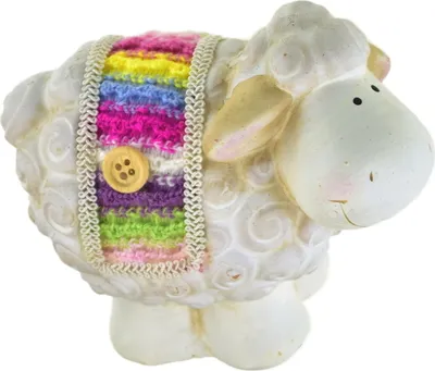 Produktbild von Schaf aus Keramik im Pullover 10 cm