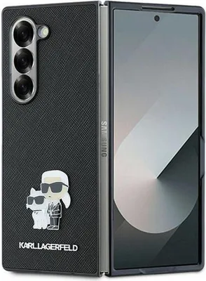 Produktbild von Karl Lagerfeld KLHCZFD6SAPKCNPK Z Fold6 F956 black/black hardcase Saffiano Metal Pin Schutzhülle