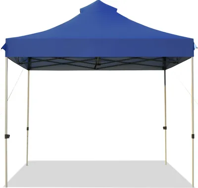 Produktbild von GOPLUS Faltfaltpavillon 3x3m, Pop up Pavillon wasserdicht stabil, Gartenpavillon höhenverstellbar mit Rolltragetasche, Partyzelt Gartenzelt Sonnenschutz für Outdoor Party Festival Markt (Blau)