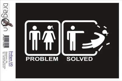 Produktbild von Aufkleber / Autoaufkleber - JDM / Die cut / Auto / OEM - Problem solved - 210x100mm silber - Heckscheibe / Heckscheibenaufkleber