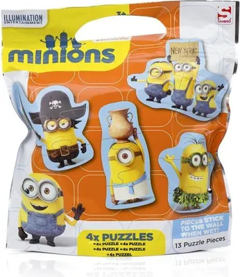 Produktbild von Sambro Minions Puzzle,4 Stück ,13 Teile
