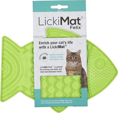 Produktbild von LickiMat Felix - Schleckmatte aus Naturgummi für Katzen - grün