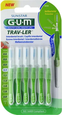 Produktbild von Sunstar GUM Trav-Ler Interdentalbürste 1,1 mm 6 Stück