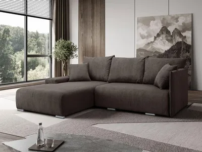 Produktbild von FurMeb24 ECKSOFA LAVANO L-form 246 x 188 cm - BRAUN - mit schlaffunktion und bettkasten