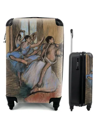 Produktbild von MuchoWow® Koffer Handgepäck Trolley Rollkoffer Kleine Reisekoffer mit 4 Rollen - Die Tänzerinnen - Gemälde von Edgar Degas - Cabin Size < 55x40x23 cm & 55x40x20 cm - Fotokoffer - Kabinenkoffer - Boardgepäck - Reise-Box - Reisekoffer - Reisegepäck - Koffer mit Bild - Trolley für Kinder