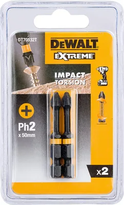Zdjęcie produktu dla DeWALT DT70532T-QZ, 2 szt., Phillips, PH 2, 50 mm, Blister