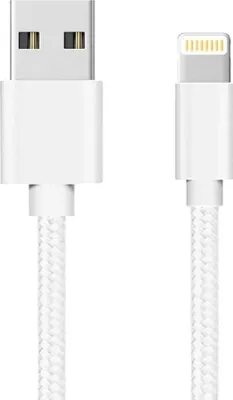 Immagine prodotto di Cavo USB Lightning per iPhone X / XS / XS MAX / XR / 8 / 8 PLUS / 7 / 7 PLUS / 6 / 6S / 6 PLUS / 6S PLUS / 5 / 5S / SE - Cavo intrecciato in nylon bianco 1m Phonillico®