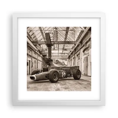 Produktbild von Gerahmtes Poster - Weißer Rahmen - Formel 1 Rennen Retro - 30x30 cm - Wand Bild - Wanddeko - Wandbilder - Kunstposter - Wandposter - Bilderrahmen - Bilder - Kunstdruck - P2WAC30x30-4918