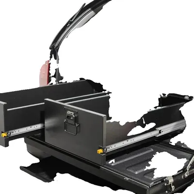 Imagen del producto de Guía para cajón, de 914 mm de longitud, con una capacidad de carga de 226,8 kg, diseño de extracción total, fabricada en acero, para montaje lateral
