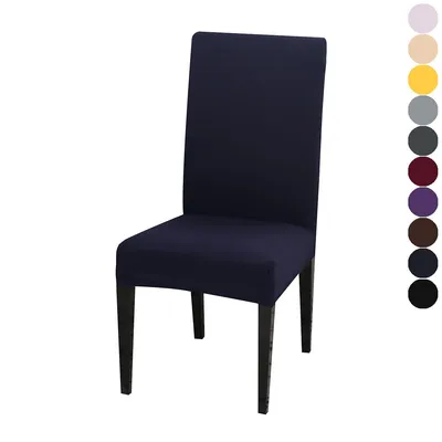 Produktbild von 2er Set Stretch Stuhlhussen Universal Stuhlbezug Stuhlüberzüge Hussen für Hochzeit Esszimmer Bankett Party Restaurant, Blau
