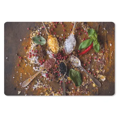 Produktbild von MuchoWow® Mauspad Mousepad Gewürze - Kräuter - Löffel - Salz - Braun - Küche 27x18 cm - Mousepads - Maus Mat - Pad - Mausunterlage - Büroartikel - Desk Matten