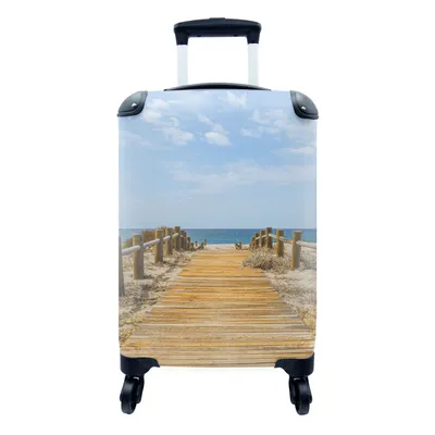 Produktbild von MuchoWow® Koffer Handgepäck Trolley Rollkoffer Kleine Reisekoffer mit 4 Rollen - Strand - Weg - Sommer - Cabin Size < 55x40x23 cm & 55x40x20 cm - Fotokoffer - Kabinenkoffer - Boardgepäck - Reise-Box - Reisekoffer - Reisegepäck - Koffer mit Bild - Trolley für Kinder