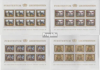 Produktbild von Briefmarken Liechtenstein 1978 Mi 706Klb-709Klb Kleinbogen (kompl.Ausg.) postfrisch Regentschaft