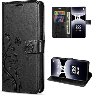 Produktbild von Hülle für Xiaomi Redmi Note 14 Pro 4G, Handy Tasche Handyhülle Wallet Case Flip Cover in Schwarz