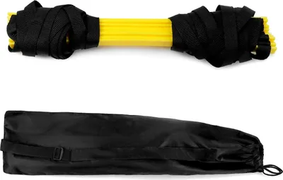 Produktbild von Koordinationsleiter mit Tragetasche - 6M 12 Sprossen Trainingsleiter - Fussball Trainingszubehör